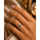 Pre Owned Platinum Emerald and Diamond Cluster Ring ZC23 